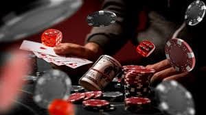 Baccarat table layout showing player and banker betting areas with card positions