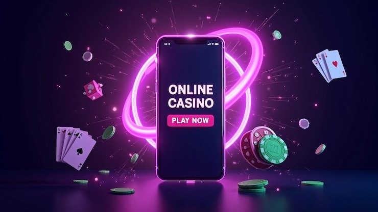 Blackjack table on smartphone displaying cards, chip stacks, and action buttons